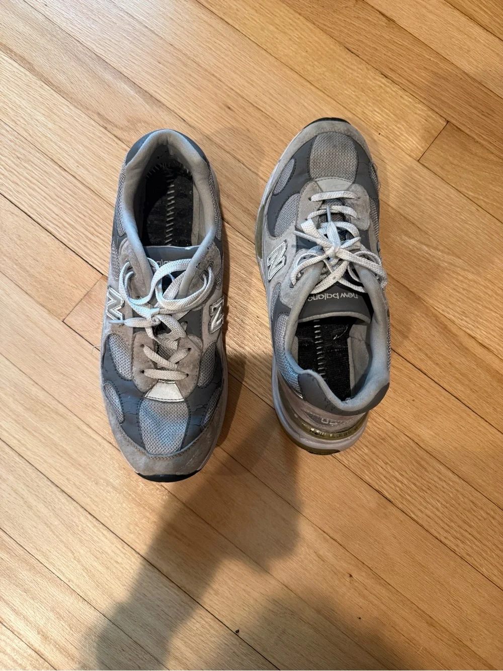 New Balance Gray Suede & Mesh Sneakers 992